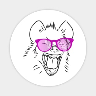 laughing hyena with rainbow glasses Magnet